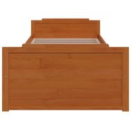 Рамка за легло с чекмеджета, меденокафява, бор масив, 90х200 см