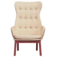 Релакс стол, кремав, текстил