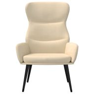 Релакс стол, кремав, текстил