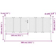 Градинска порта, антрацит, 300x100 см, стомана