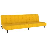 2-местно разтегателно канапе, жълто, кадифе