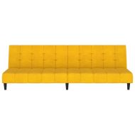 2-местно разтегателно канапе, жълто, кадифе