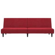 2-местно разтегателно канапе, виненочервено, кадифе