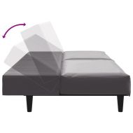 Комплект дивани от 2 части, сив, изкуствена кожа