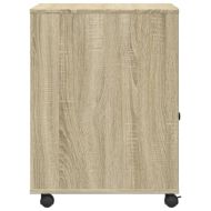 Стойка за принтер с колелца, сонома дъб, 60x50x67 см