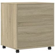 Стойка за принтер с колелца, сонома дъб, 60x50x67 см