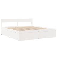 Рамка за легло без матрак, бял, 200x200 см, бор масив