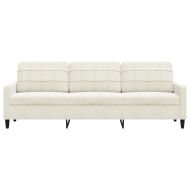 3-местен диван, кремав, 210 см, кадифе