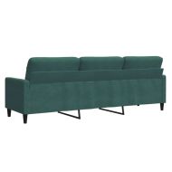 3-местен диван, тъмнозелен, 210 см, кадифе