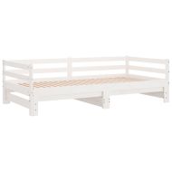 Разтегателно дневно легло, без матрак, бяло, 80x200 см