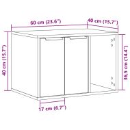 Заграждение за котешка тоалетна бял 60x40x40 см инженерно дърво