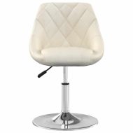 Въртящи трапезни столове, 2 бр, кремави, кадифе