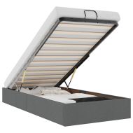 Османска рамка за легло без матрак, тъмносива, 100x200 см, плат