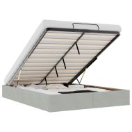 Османска рамка за легло без матрак, светлосива 140x200см кадифе