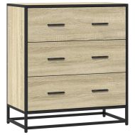 Сайдборд, дъб сонома, 68x35x76 см, инженерно дърво и метал