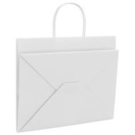 Хартиени торбички 250 бр с дръжки бели 32x22x24 см