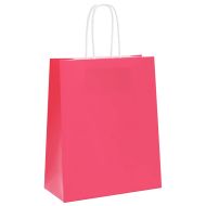 Хартиени торбички 50 бр с дръжки розови 18x8x22 см