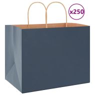 Хартиени торбички 250 бр с дръжки сини 32x22x24 см