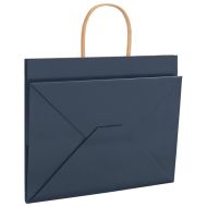 Хартиени торбички 250 бр с дръжки сини 32x22x24 см