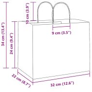 Хартиени торбички 250 бр с дръжки сини 32x22x24 см