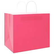 Хартиени торбички 250 бр с дръжки розови 32x22x28 см