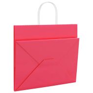 Хартиени торбички 250 бр с дръжки розови 32x22x28 см