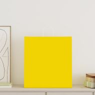 Хартиени торбички 50 бр с дръжки жълти 45x17x48 см