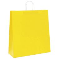 Хартиени торбички 250 бр с дръжки жълти 45x17x48 см