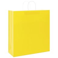 Хартиени торбички 250 бр с дръжки жълти 45x17x48 см