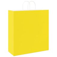 Хартиени торбички 250 бр с дръжки жълти 45x17x48 см