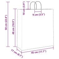Хартиени торбички 250 бр с дръжки жълти 45x17x48 см