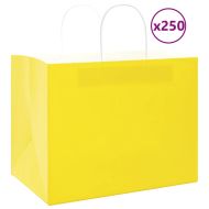 Хартиени торбички 250 бр с дръжки жълти 32x22x24 см