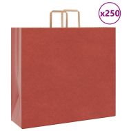 Хартиени торбички 250 бр с дръжки червени 54x15x49 см