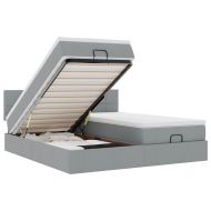 Османска легло с матраци, светлосиво, 180x200 см, плат