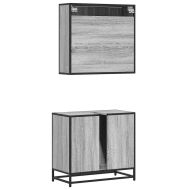 Комплект мебели за баня от 2 части сив сонома инженерно дърво