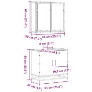 Комплект мебели за баня от 2 части сив сонома инженерно дърво