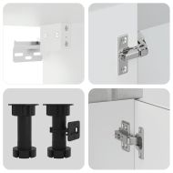 Комплект кухненски шкафове от 4 части "Lucca", бетонно сив, инженерно дърво