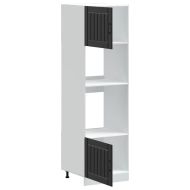 Шкафове за фурна 2 бр. "Lucca" черни, инженерно дърво