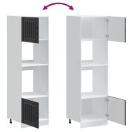 Шкафове за фурна 2 бр. "Lucca" черни, инженерно дърво