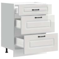 Кухненски шкаф "Kalmar" с висок гланц, бяло, инженерно дърво