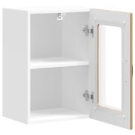 Кухненски стенен шкаф със стъклена врата "Kalmar" от дъб Artisan, инженерна дървесина