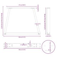 Крака за масичка за кафе, V-образна, 2 бр., антрацит, 30x(30-31,3) см, стомана