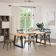 Крака за трапезна маса, V-образни, 2 бр., черни, 90 x (72-73,3) см, стомана