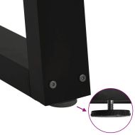 Крака за трапезна маса, V-образни, 2 бр., черни, 90 x (72-73,3) см, стомана