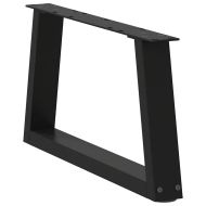 Крака за масичка за кафе, V-образни, 2 бр., черни, 70 x (30-31,3) см, стомана