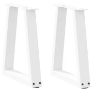 Крака за масичка за кафе, V-образни, 2 бр., бели, 28 x (42-43,3) см, стомана