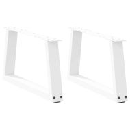 Крака за масичка за кафе, V-образни, 2 бр., бели, 50 x (30-31,3) см, стомана