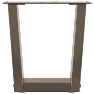 Крака за масичка за кафе, V-образни, 2 бр., естествена стомана, 40 x (30-31,3) см, стомана