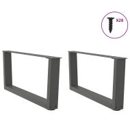 Крака за масичка за кафе, V-образна, 2 бр., антрацит, 70x(30-31,3) см, стомана