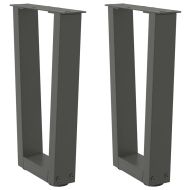 Крака за масичка за кафе, V-образна, 2 бр., антрацит, 38 x (42-43,3) см, стомана